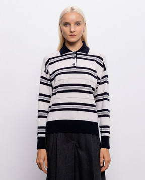 Peserico Ivory striped wool, silk and cashmere jumper A99869F12D9283
