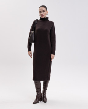 Max Mara Brown FRAGORE wool and cashmere midi dress MXMFRAGORE