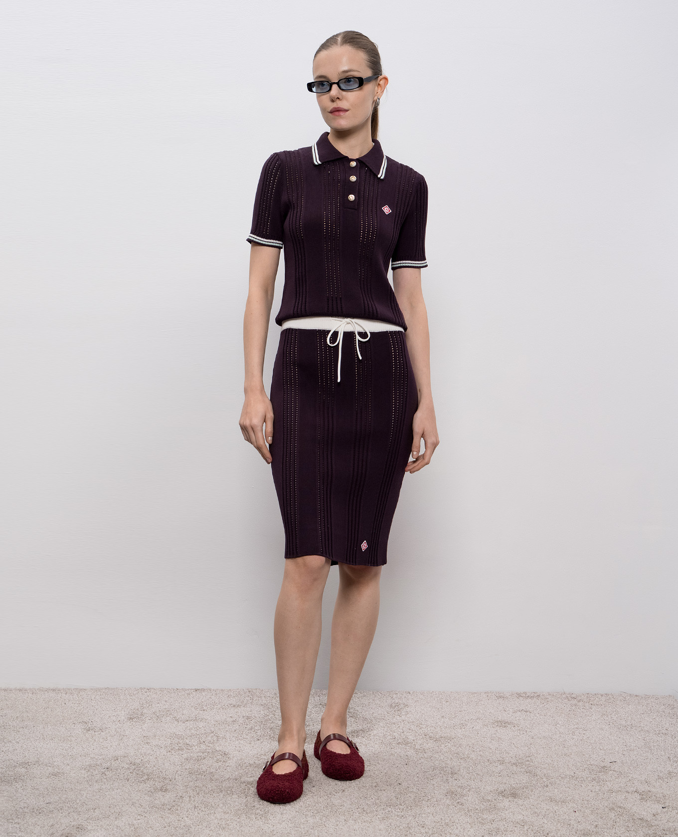 Purple skirt with logo patch Casablanca 2