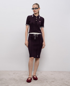 Casablanca Purple skirt with logo patch WAW25KW108001