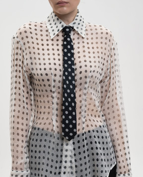 Ermanno Scervino Black polka dot silk tie D482R700XPN