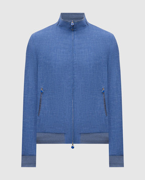 Castangia dal 1850 Blue wool, silk and linen jacket AQMOD5426