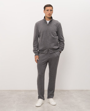 CAPOBIANCO Grey striped wool tracksuit 21M456GE0021M803GE00