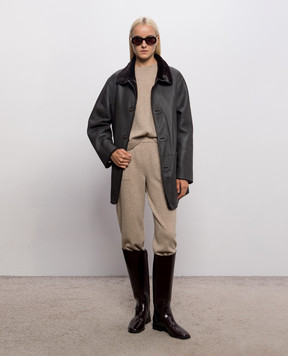 Simonetta Ravizza Brown reversible sheepskin coat Eddy 78 F06CO163H44