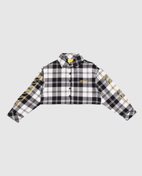 Off-White Children's gray cropped checked shirt 44GGA01CF5F001