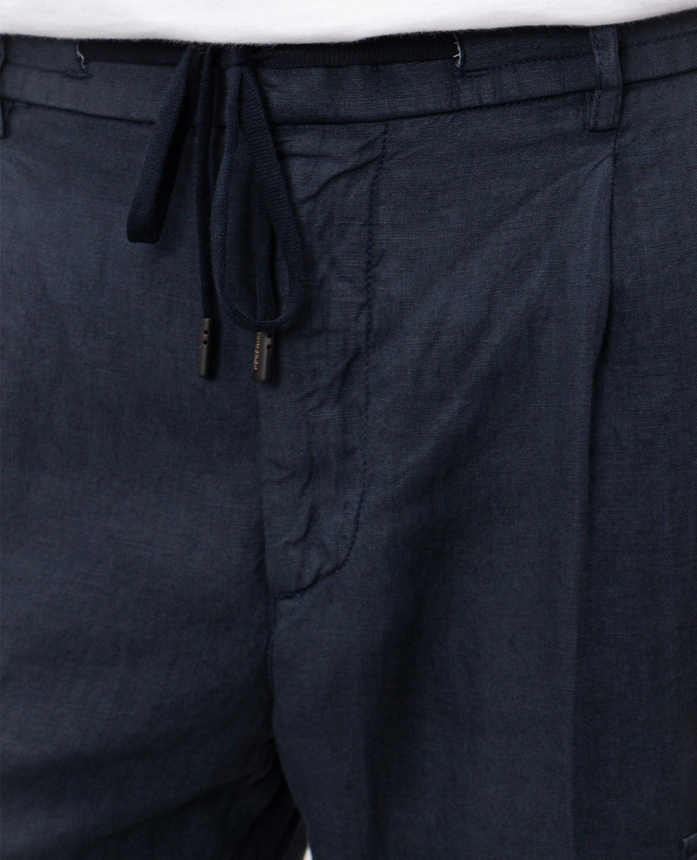 Blue linen cargo pants Peserico 4