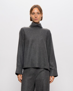 Solotre Gray top with wool M1AC0135