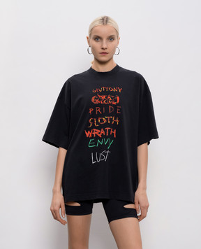 Vetements Black Seven Sins T-shirt ME76TR196BXw