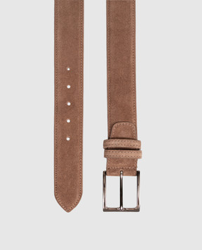 Cashmere&Whiskey Brown suede belt SUEDE