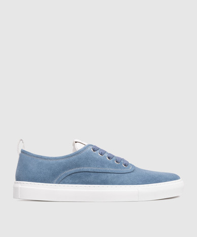 New City blue suede sneakers with logo