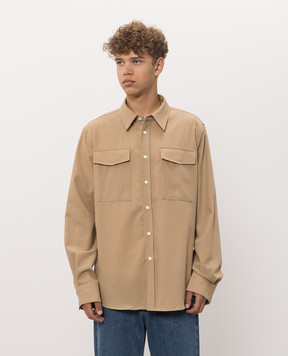 Ami Paris Beige wool shirt HSH871WV0211