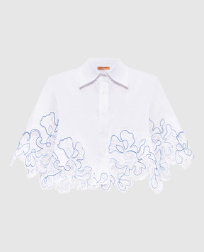 Ermanno Scervino Life White cropped linen shirt D484K304ZQR
