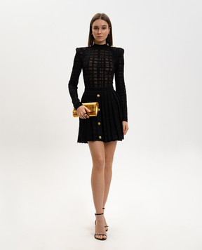 Balmain Black pleated skirt GF1LB664KJ34
