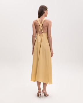 Solotre Yellow dress with slits M1AB0099
