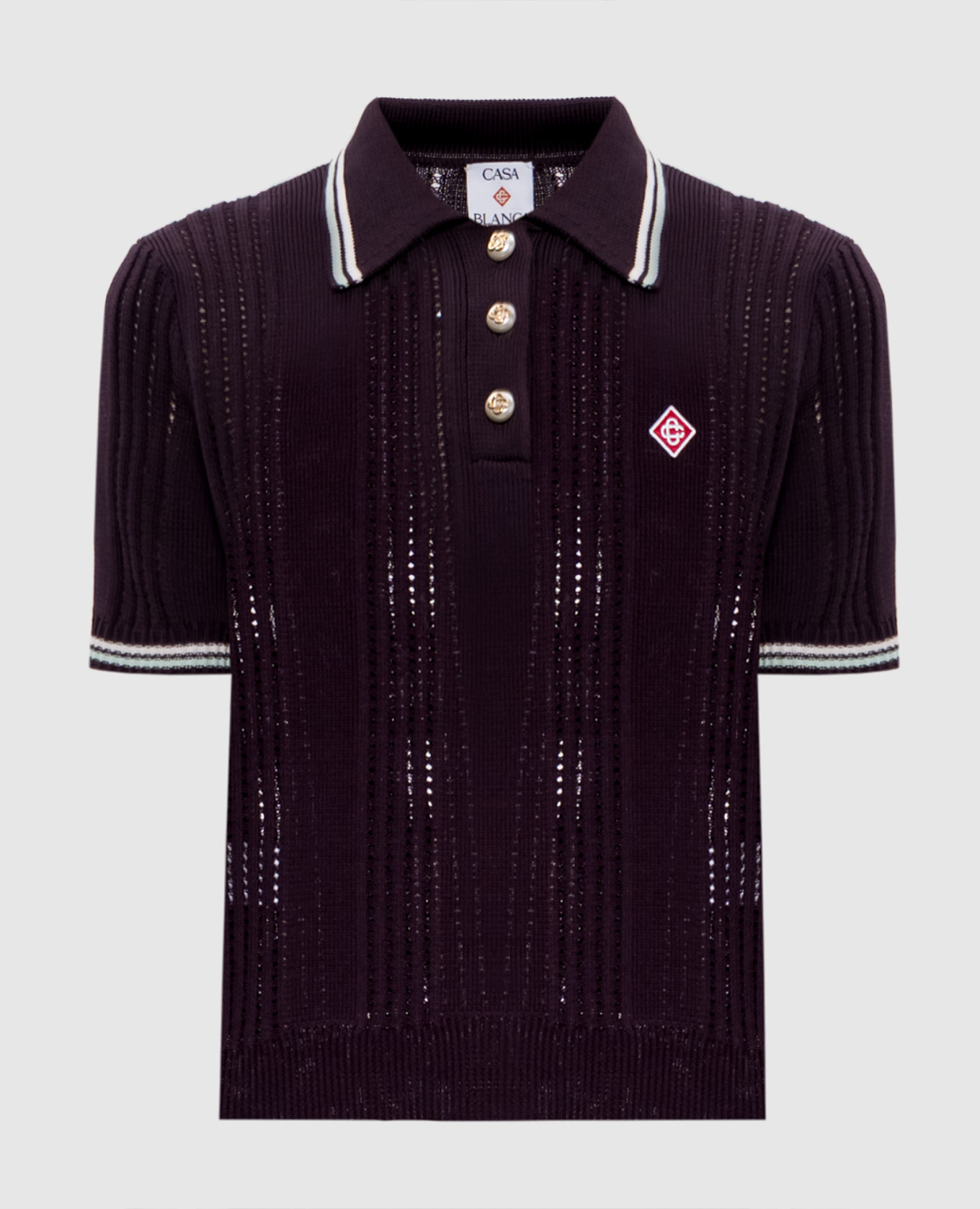 

Purple polo shirt with logo patch Casablanca, Violet