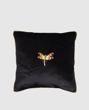 Les Ottomans Black decorative velvet pillow EBC8050X50