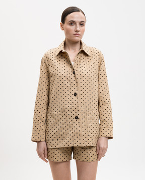 Max Mara Brown polka dot linen shirt MSTPANINO