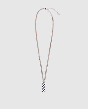 Off-White Silver chain with Diag pendant OMOB15WC99MET001
