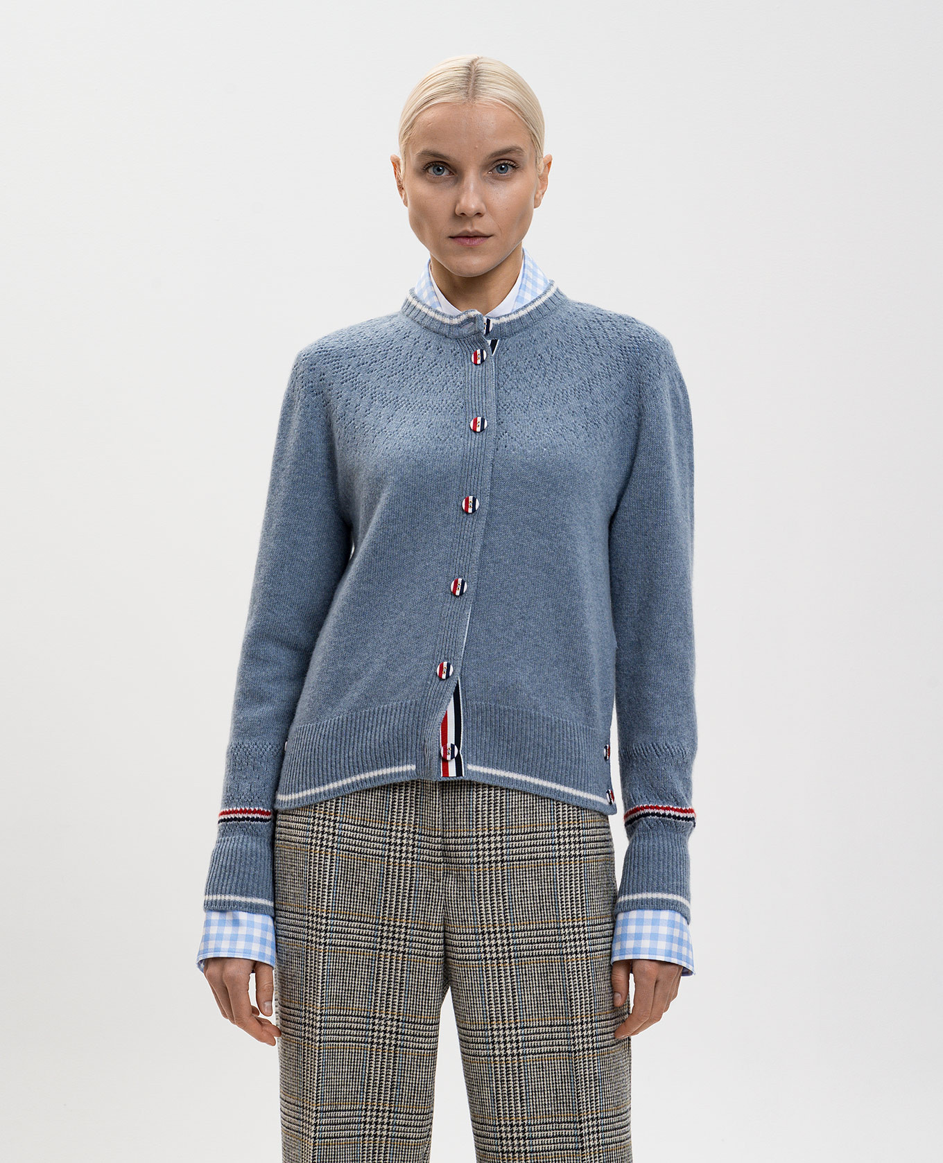 

Blue wool cardigan Thom Browne, Light blue