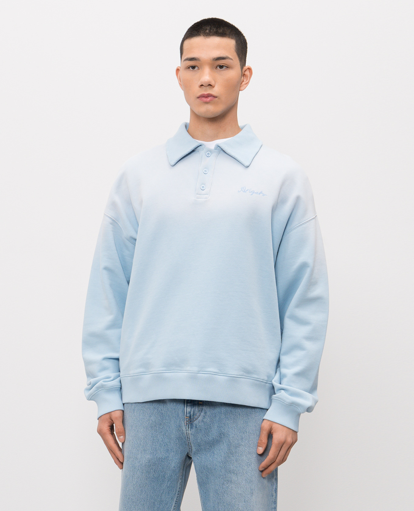 

Maze blue polo collar sweatshirt Axel Arigato, Light blue