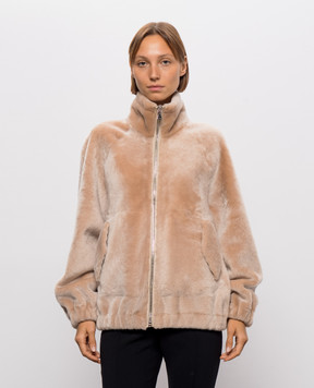 Babe Pay Pls Beige sheepskin coat with zipper 2628MERINO