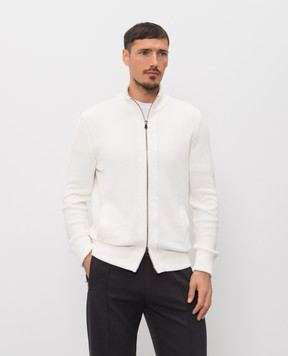 ISAIA White cotton cardigan MG8458Y0540