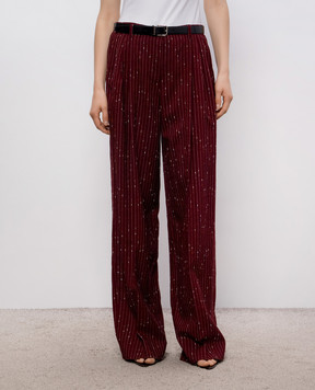 Dolce&Gabbana Burgundy striped pants FTDMITFBMFW