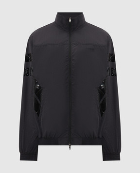 Vetements Black sports jacket with logo embroidery ME76GJ115BB
