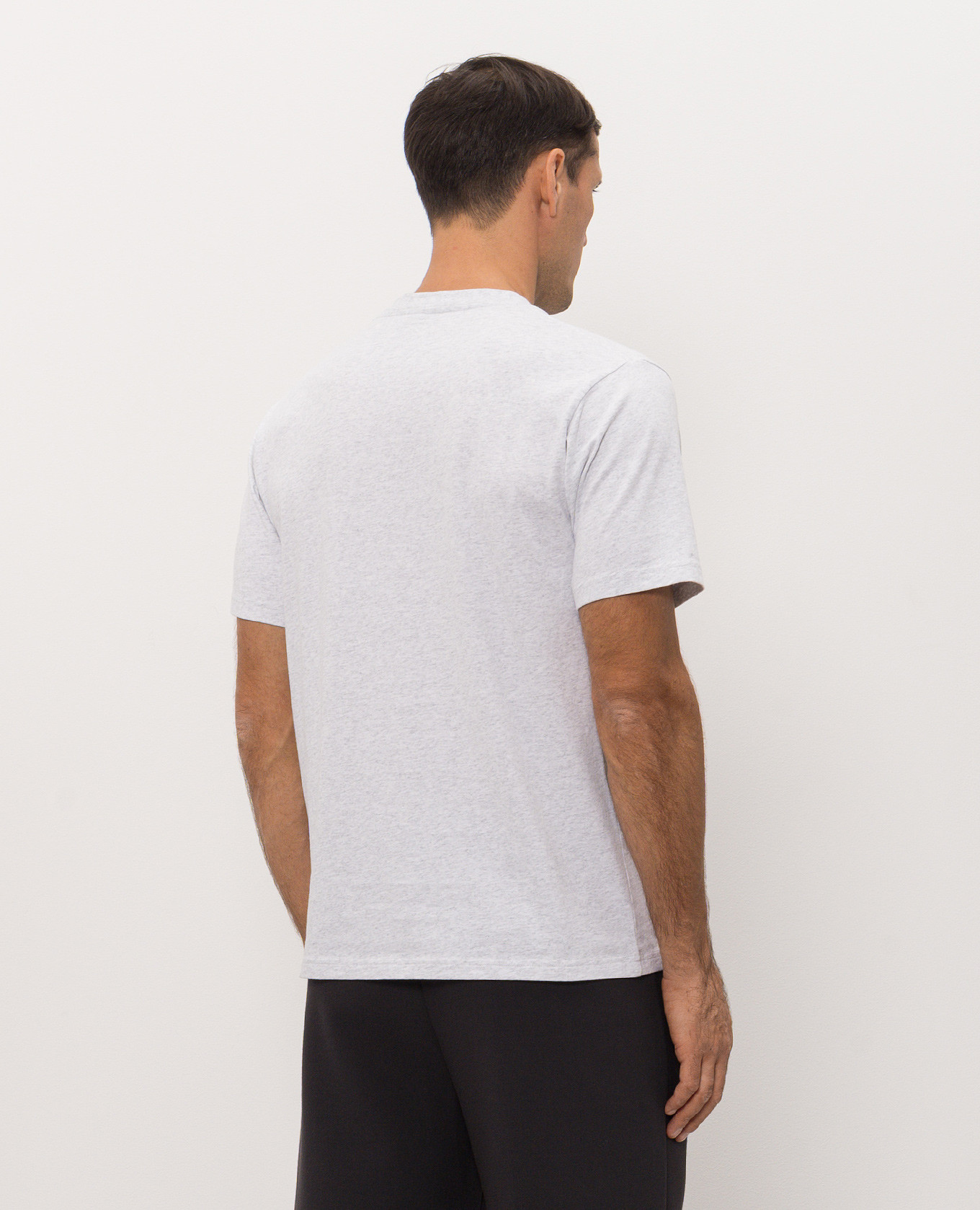 Grey melange T-shirt with logo print Sporty & Rich 3