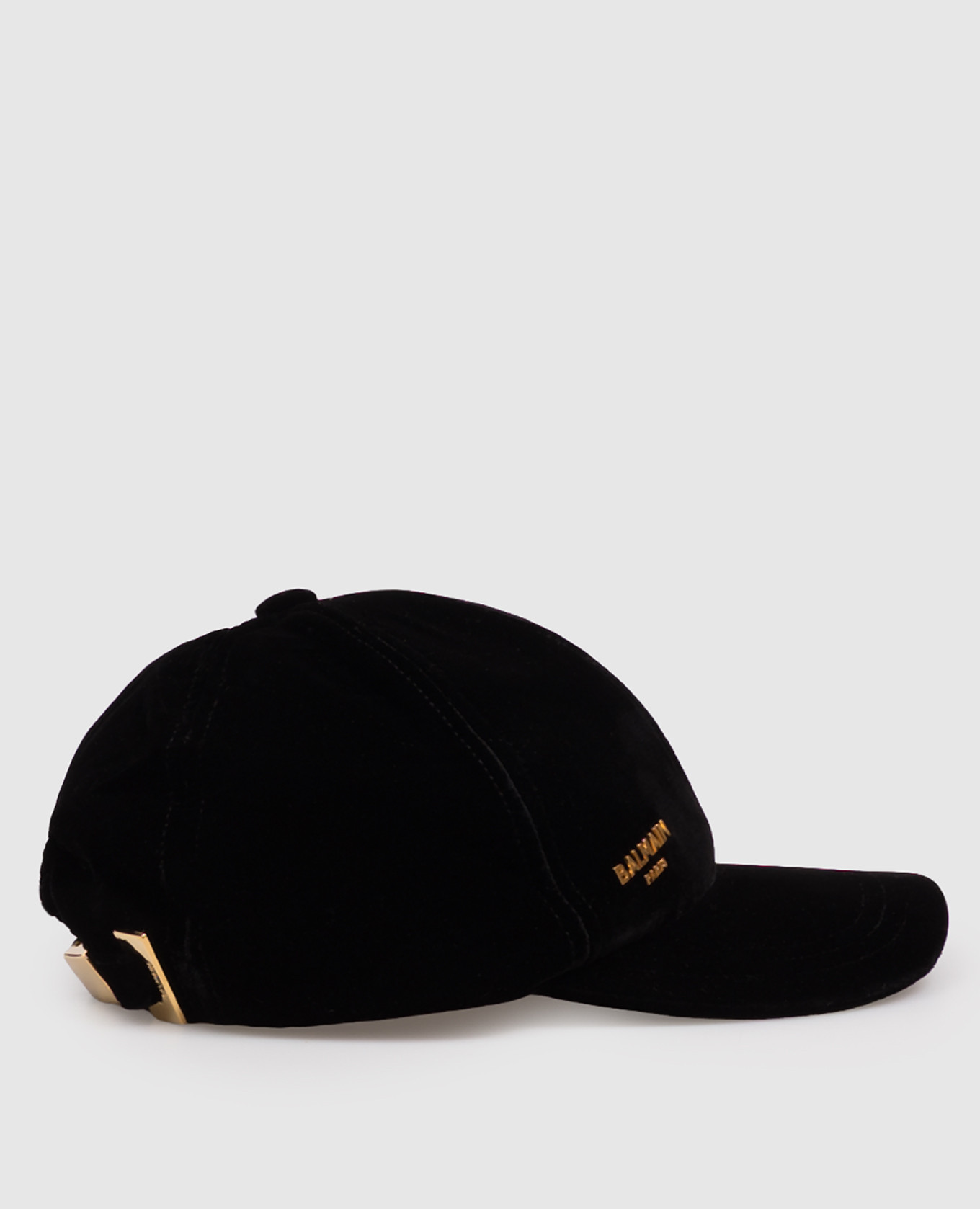 Black velour cap with textured logo Balmain 3