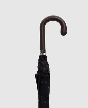 Pasotti Black umbrella cane with pattern OMITUO478SQ58801