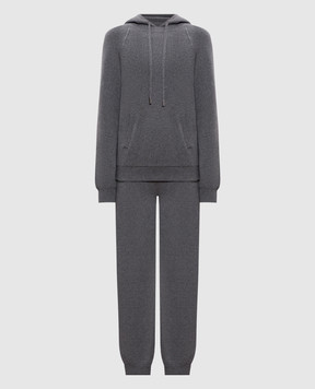 Babe Pay Pls Gray cashmere tracksuit MD9891312341R