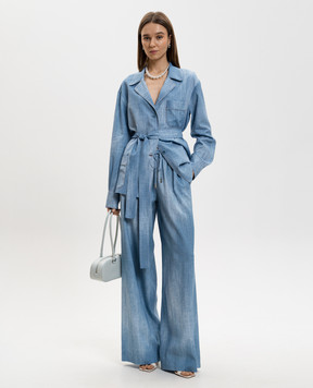 Ermanno Scervino Blue shirt with belt D482I353EMY