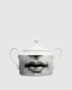 Fornasetti White porcelain sugar bowl Tema e Variations P21X445