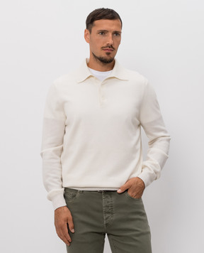 Brunello Cucinelli Ivory cashmere polo M2200295