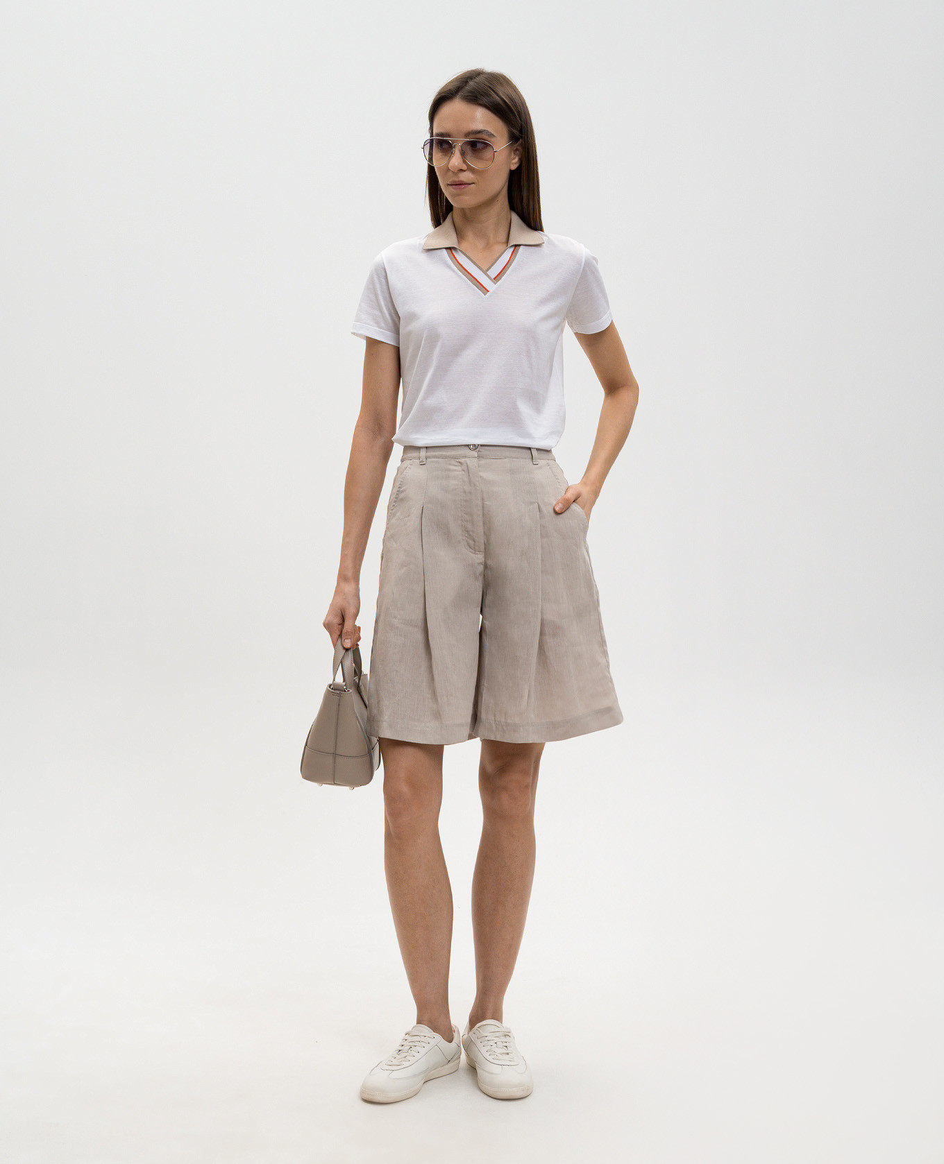 

IVANA beige linen shorts MooRER