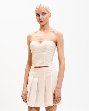 Ermanno Scervino Beige silk bustier top D482L767FWB
