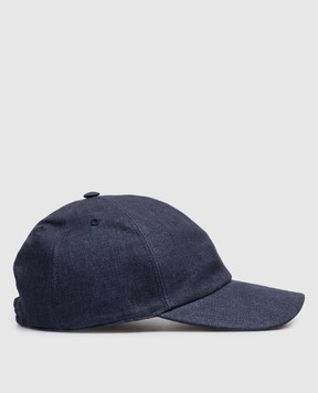Agnona Blue linen cap AK09U2XU3046