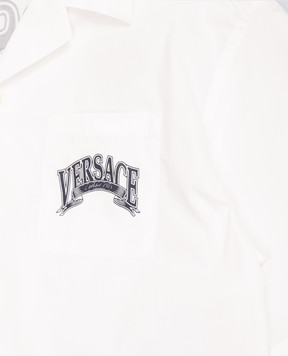 Versace Children's white shirt with logo print 10229091A16937