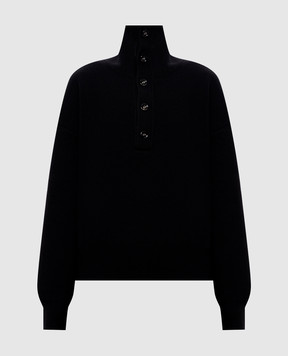 Ami Paris Black merino wool sweater UKS885KN0192w