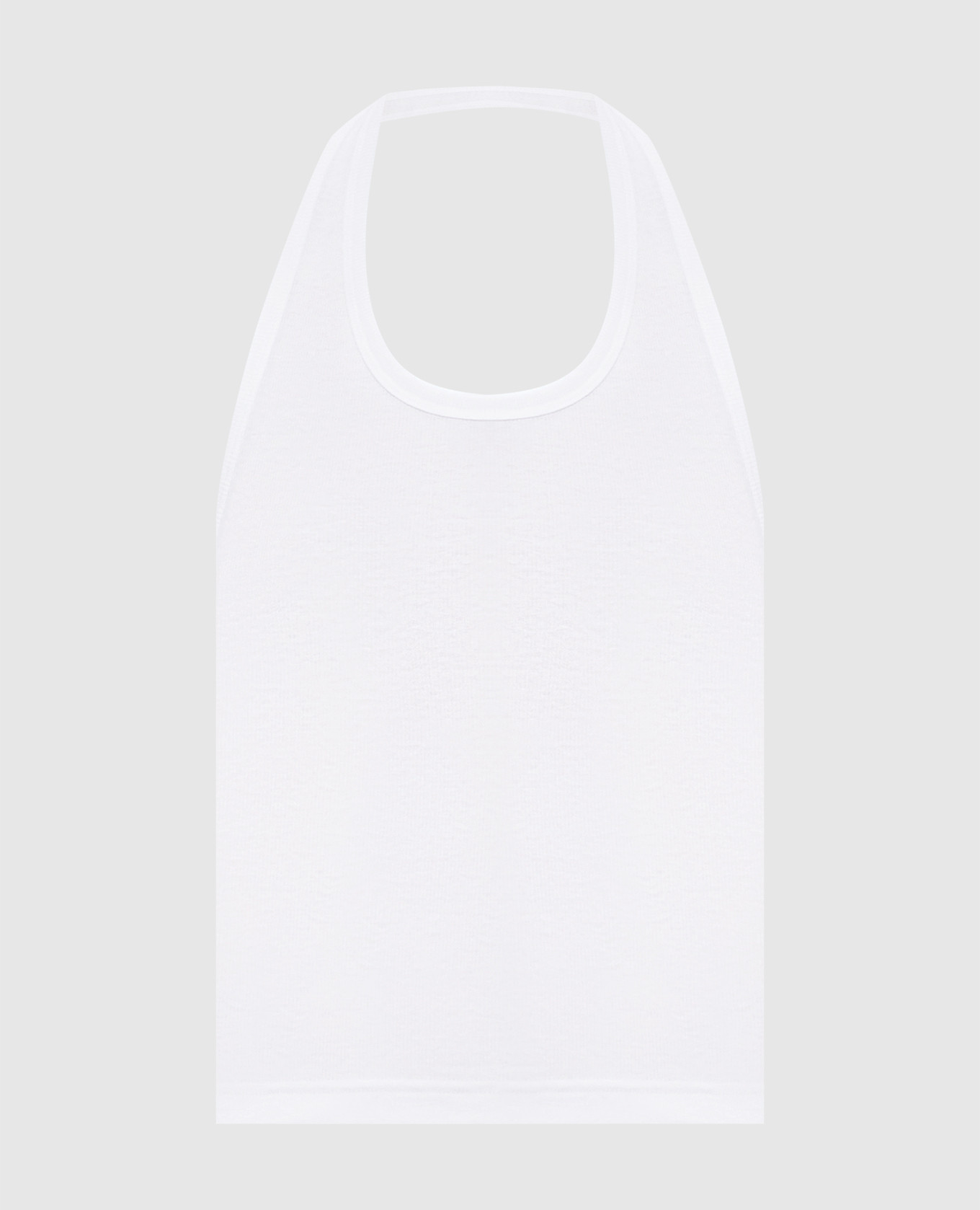 White ribbed top with logo Vetements