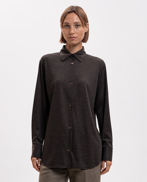 Marco Pescarolo Brown wool shirt ARTEMIDED54Y04