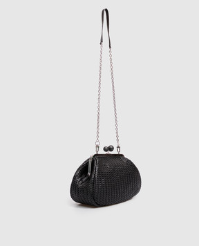 Max Mara Weekend Black leather woven bag AERE WKAERE
