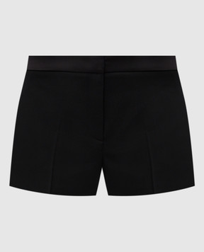 Twinset Black wool shorts with logo 252TT2125