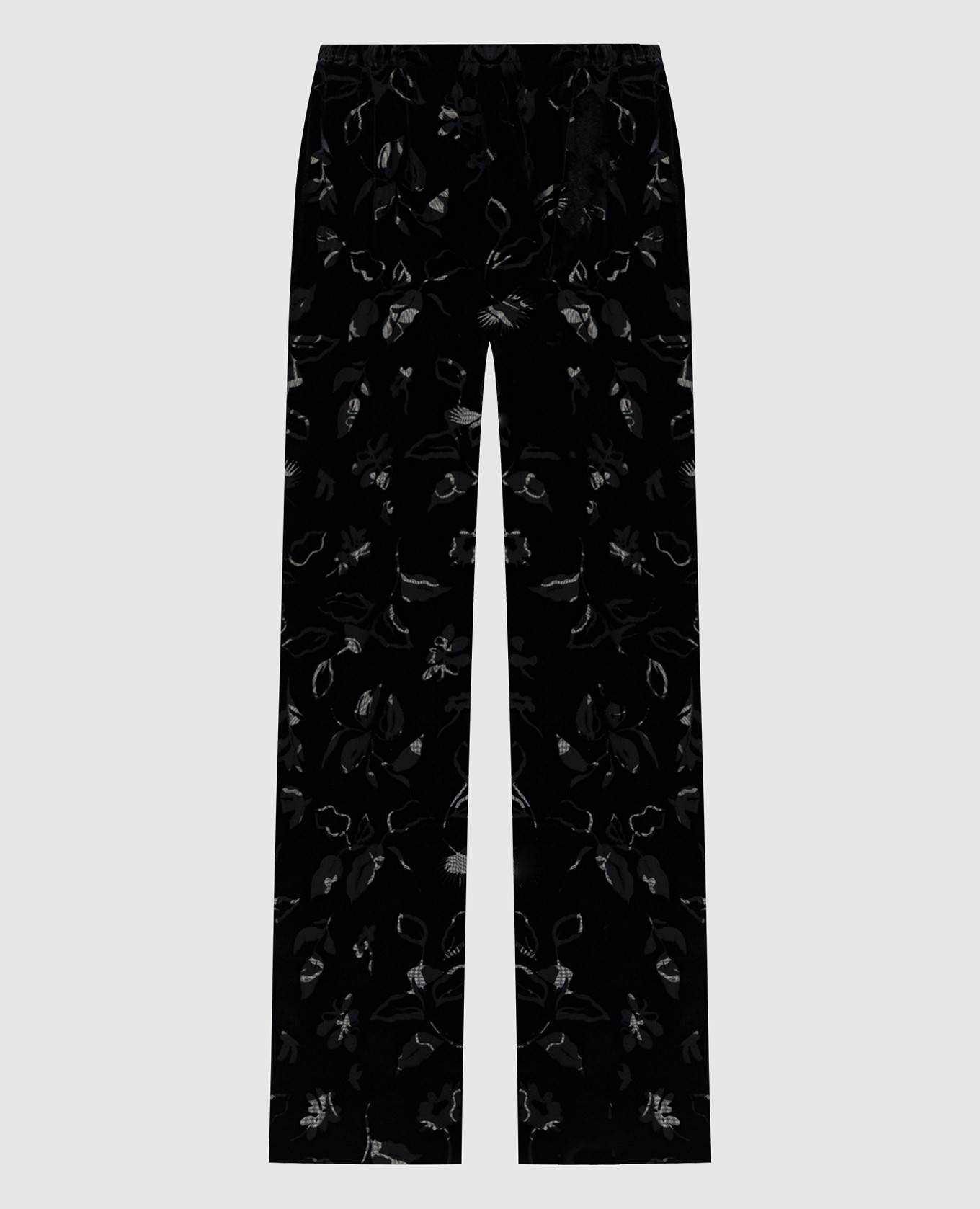Loreto black velvet pants with silk