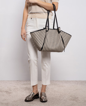 YUZEFI Mochi striped tote bag LARGEMOCHI