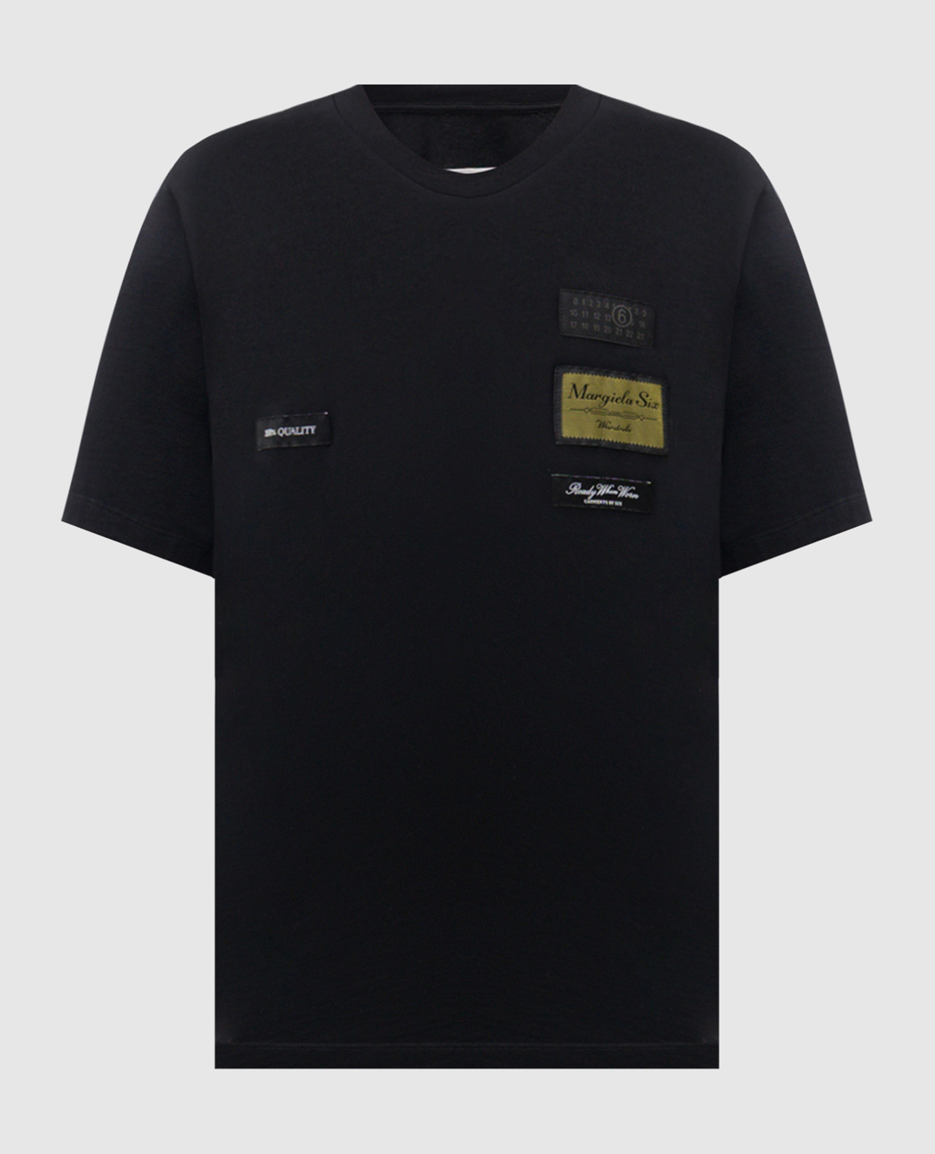 Black T-shirt with branded patches