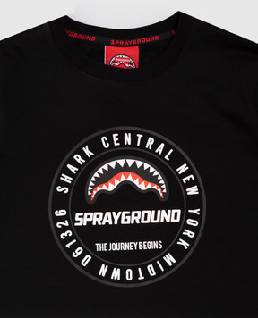Sprayground Children's black T-shirt with logo print SPY1485BLK