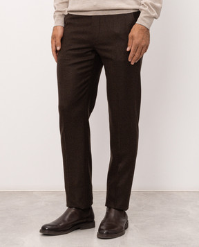 Enrico Mandelli Brown wool and cashmere pants GYMP015804