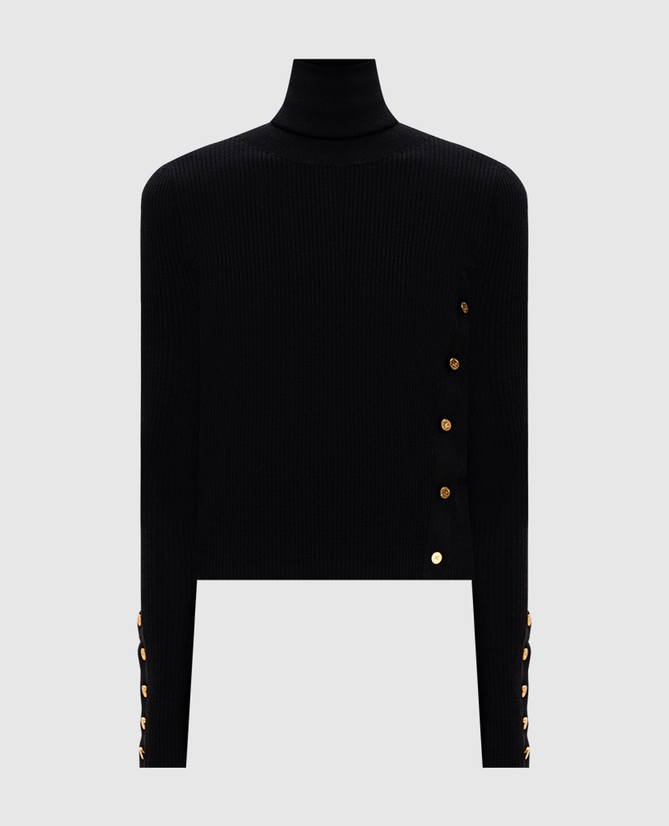 

Black ribbed wool and silk golf Palm Angels